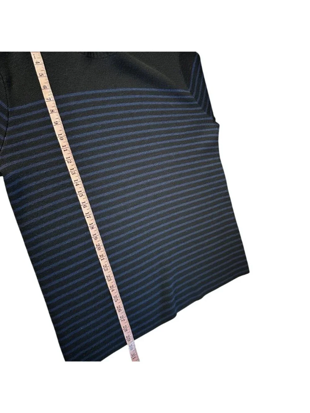 Everlane Wool Blend Navy Striped Crewneck Sweater Minimalist Old Money Sz L